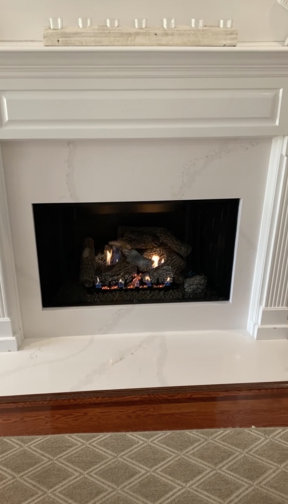 Beautiful gas log fireplace by Jeff Sikes Chimney Services
