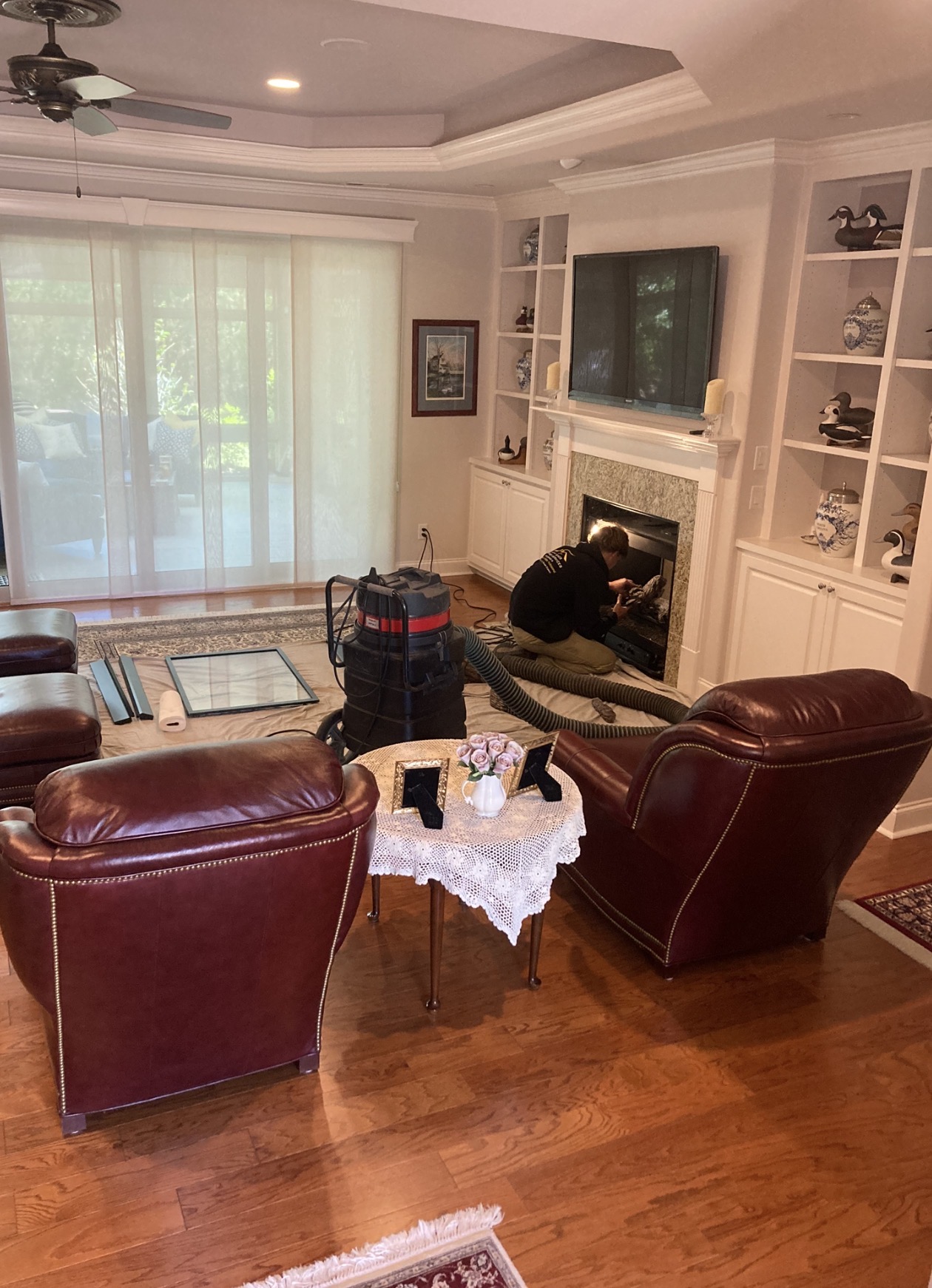 Jeff Sikes chimney technician working at customer home Wilmington NC